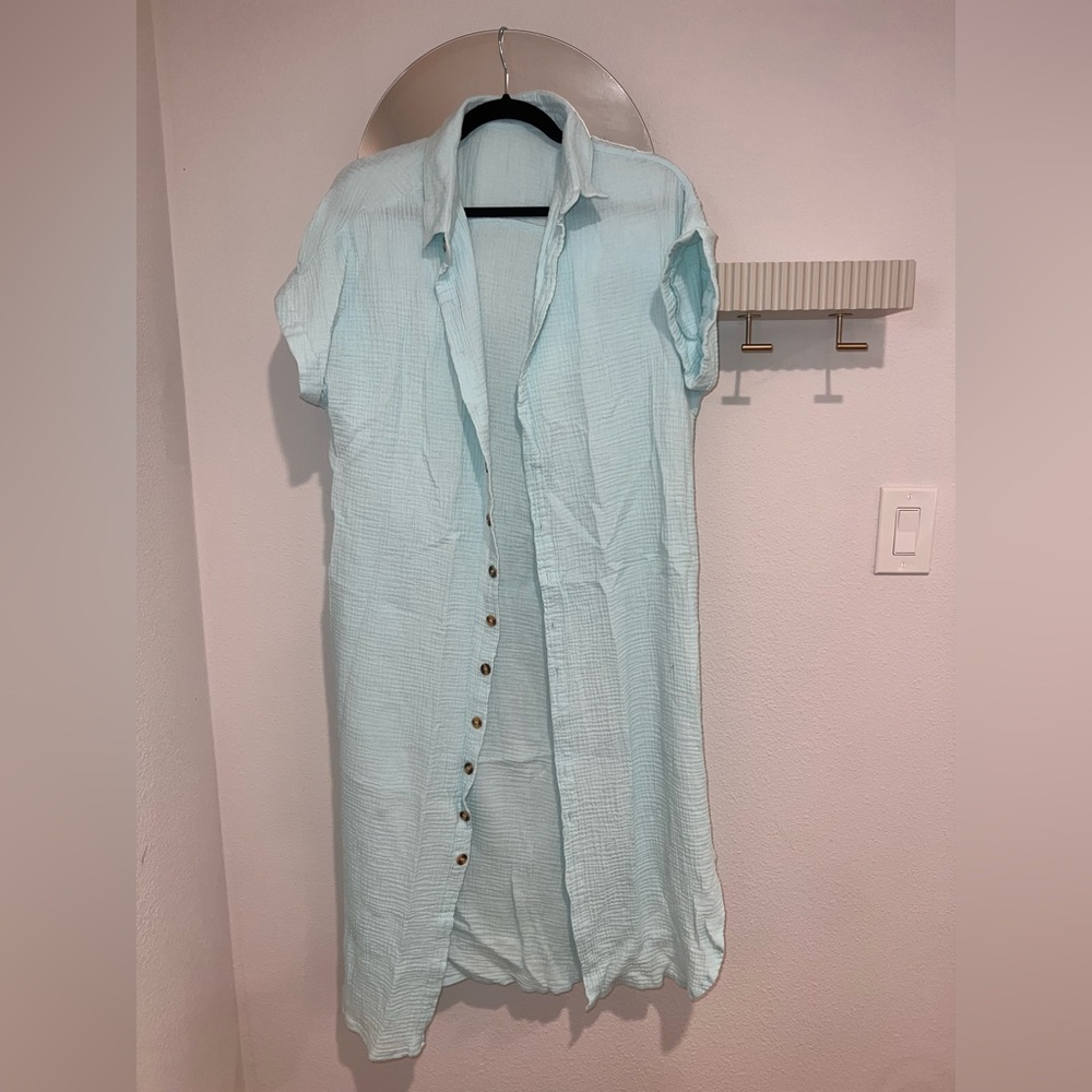 Swimsuit Coverup Button Up Dress